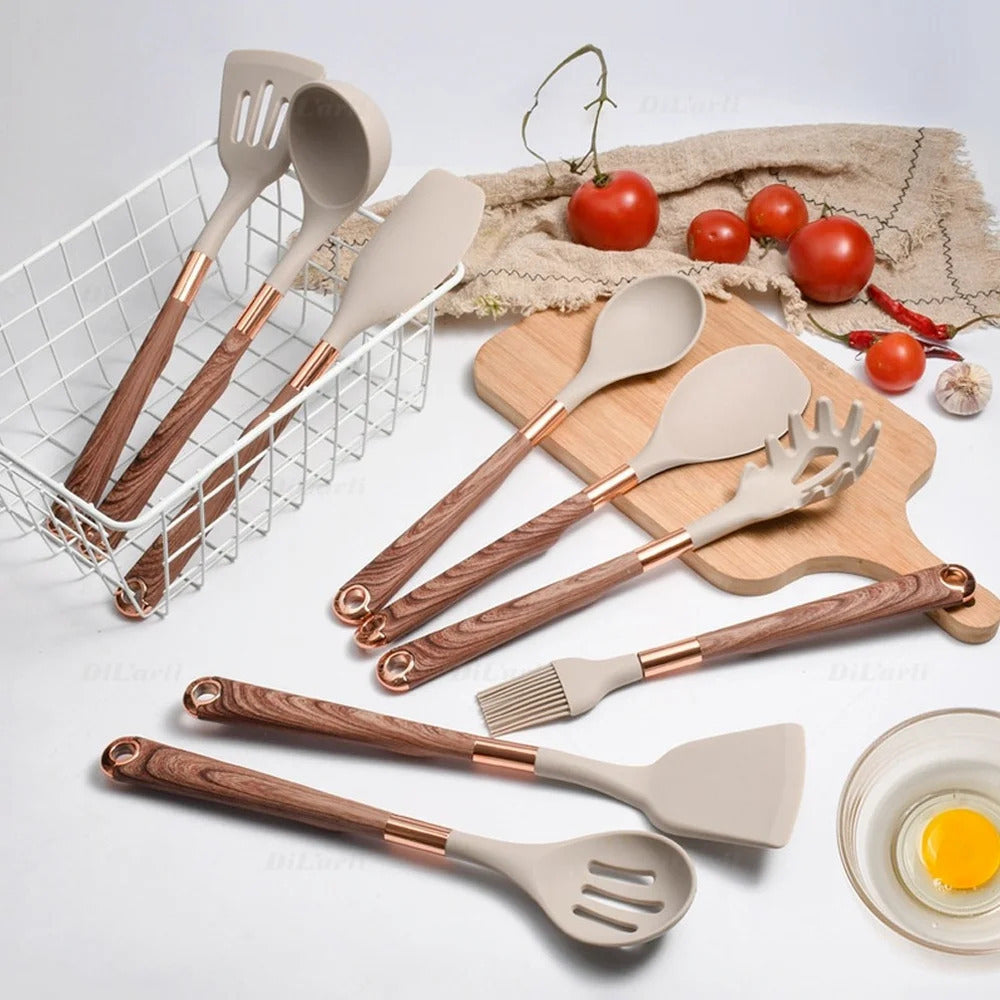 Kit Utensílios De Cozinha Em Silicone